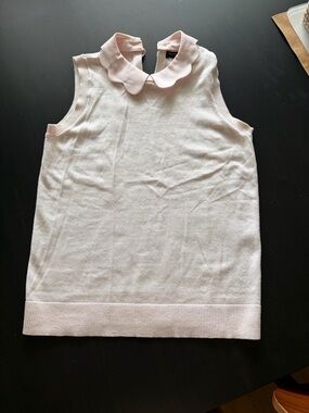 Banana Republic Pale Pink Sleeveless Knit Tank with Scalloped Collar